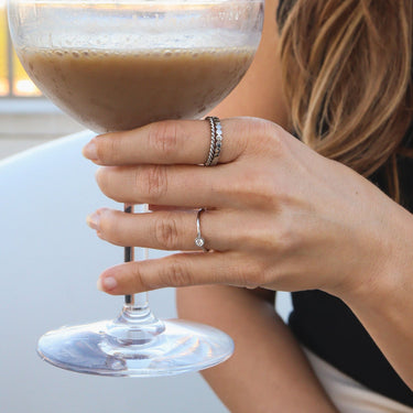 Stainless Steel Birthstone Stacking Ring