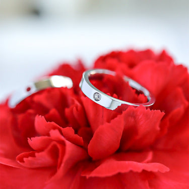 Stainless Steel Birthstone Engravable Stacking Ring