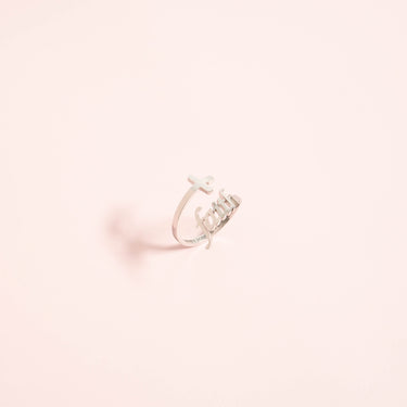 18K Gold PVD Stainless Steel Adjustable "Faith" Ring