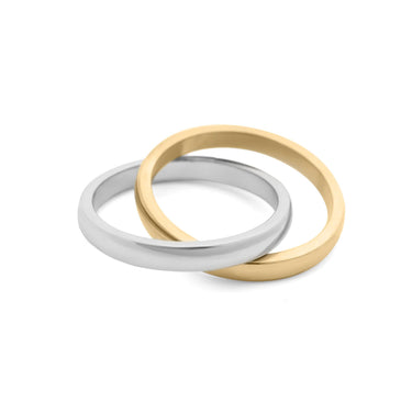 18K Gold PVD Stainless Steel Mixed Metal Intertwined Ring / KSS0023