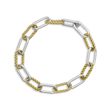 Mens Twist Chain Mixed Metal Bracelet