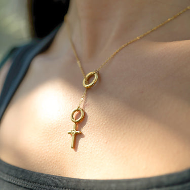 Cross with Heart Charm