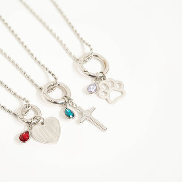Stainless Steel Paw Print Charm