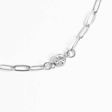 Stainless Steel Round Cubic Zirconia Birthstone Connector Charm / PDL0121