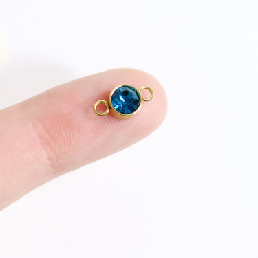 18K Gold PVD Stainless Steel Birthstone Connector Charm