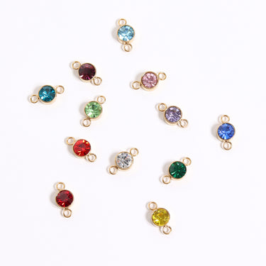 18K Gold PVD Stainless Steel Birthstone Connector Charm
