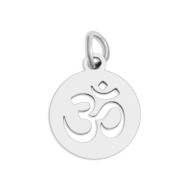 18K Gold PVD Stainless Steel "Om" Symbol Circle Pendant