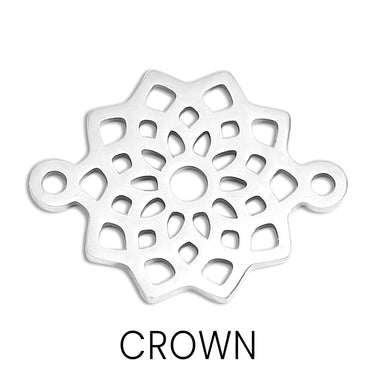 Chakra Connector Charm Crown Silver