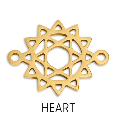 Chakra Connector Charm Heart Gold