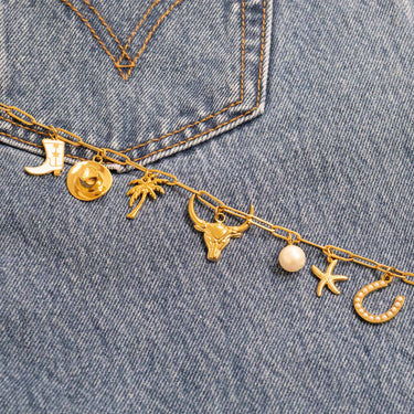 18K Gold PVD Stainless Steel Cowboy Hat Charm