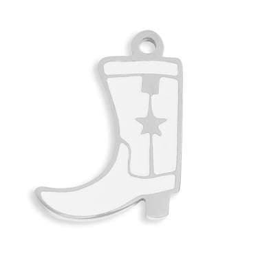 18K Gold PVD Stainless Steel Epoxy Cowboy Boot Charm