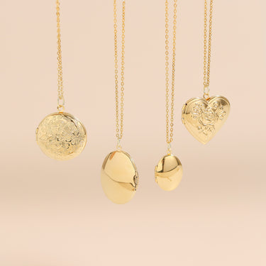 18K Gold PVD Stainless Steel Oval Locket / PDL0244