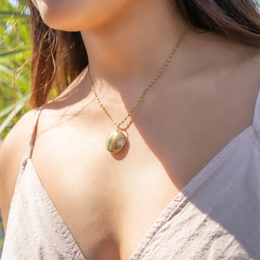 18K Gold PVD Stainless Steel Round Locket