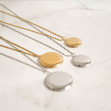 18K Gold PVD Stainless Steel Round Locket