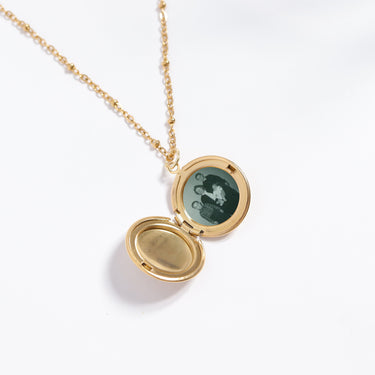 18K Gold PVD Stainless Steel Round Locket / PDL0241