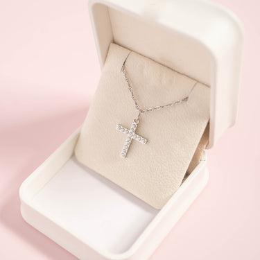 18K Gold PVD Stainless Steel Pearl Cross Charm