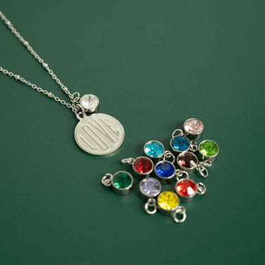 Round Birthstone Charm