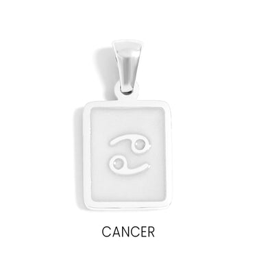 Zodiac Card Pendant Cancer Silver