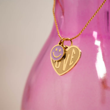 18K Gold PVD Stainless Steel Heart love Charm