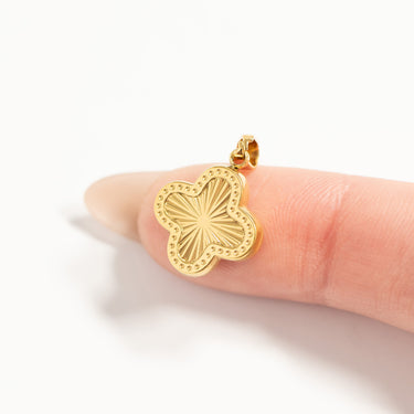 Sunburst Gold Clover Charm scale