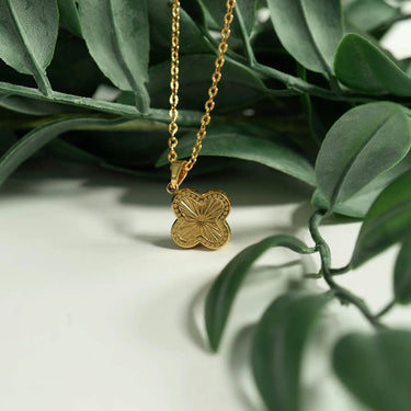Sunburst Gold Clover Charm lifestyle