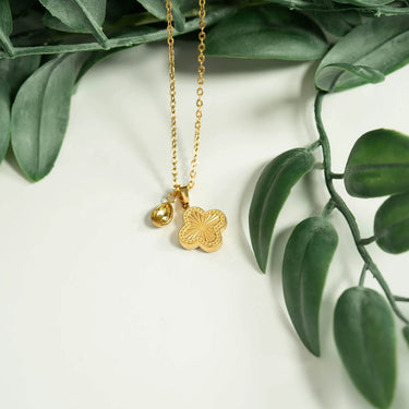 Sunburst Gold Clover Charm with birthstone Charm