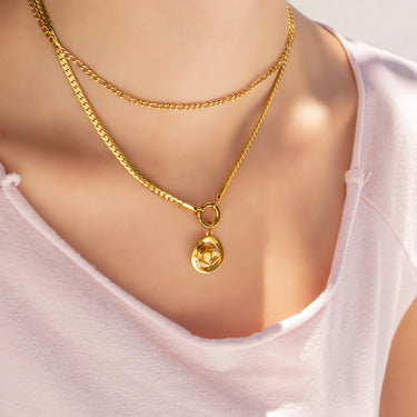 Gold Cowboy Hat Charm on Curb Chain & Carabiner