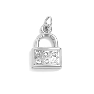 Stainless Steel Padlock with Stone Charm