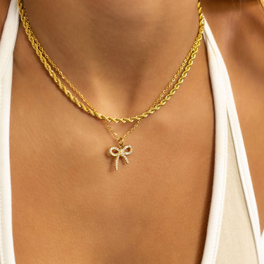CZ Stone Rhinestone Bow Charm pendant