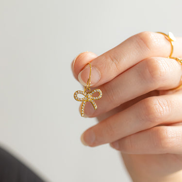 CZ Stone Rhinestone Bow Charm pendant