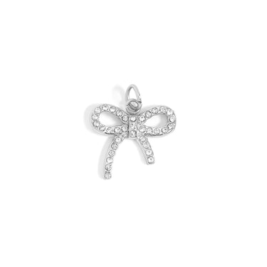 CZ Stone Rhinestone Bow Charm pendant