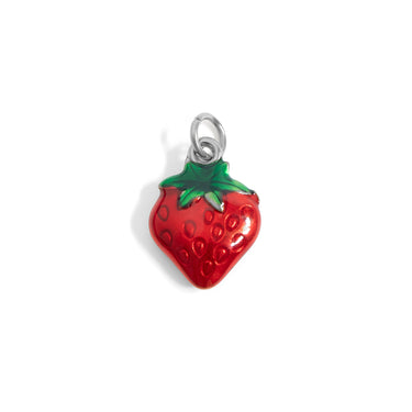 Stainless Steel Epoxy Strawberry Charm