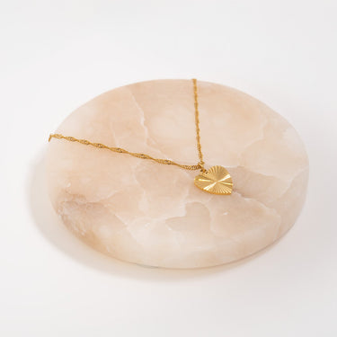 Gold Sunburst Heart Charm