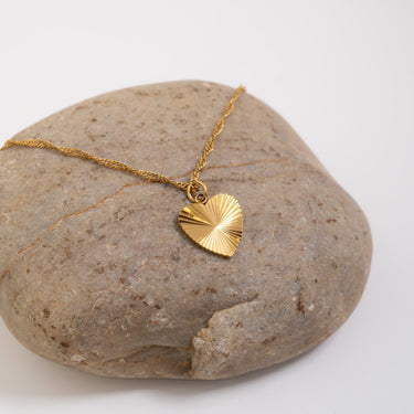 Gold Sunburst Heart Charm