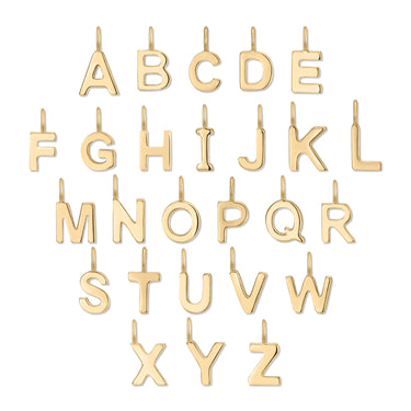 Wholesale Permanent Jewelry Tiny 14K Solid Gold Initial Letter Charms