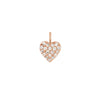 Permanent Jewelry 14K Solid Rose Gold Diamond Heart Charm / PMJ2001