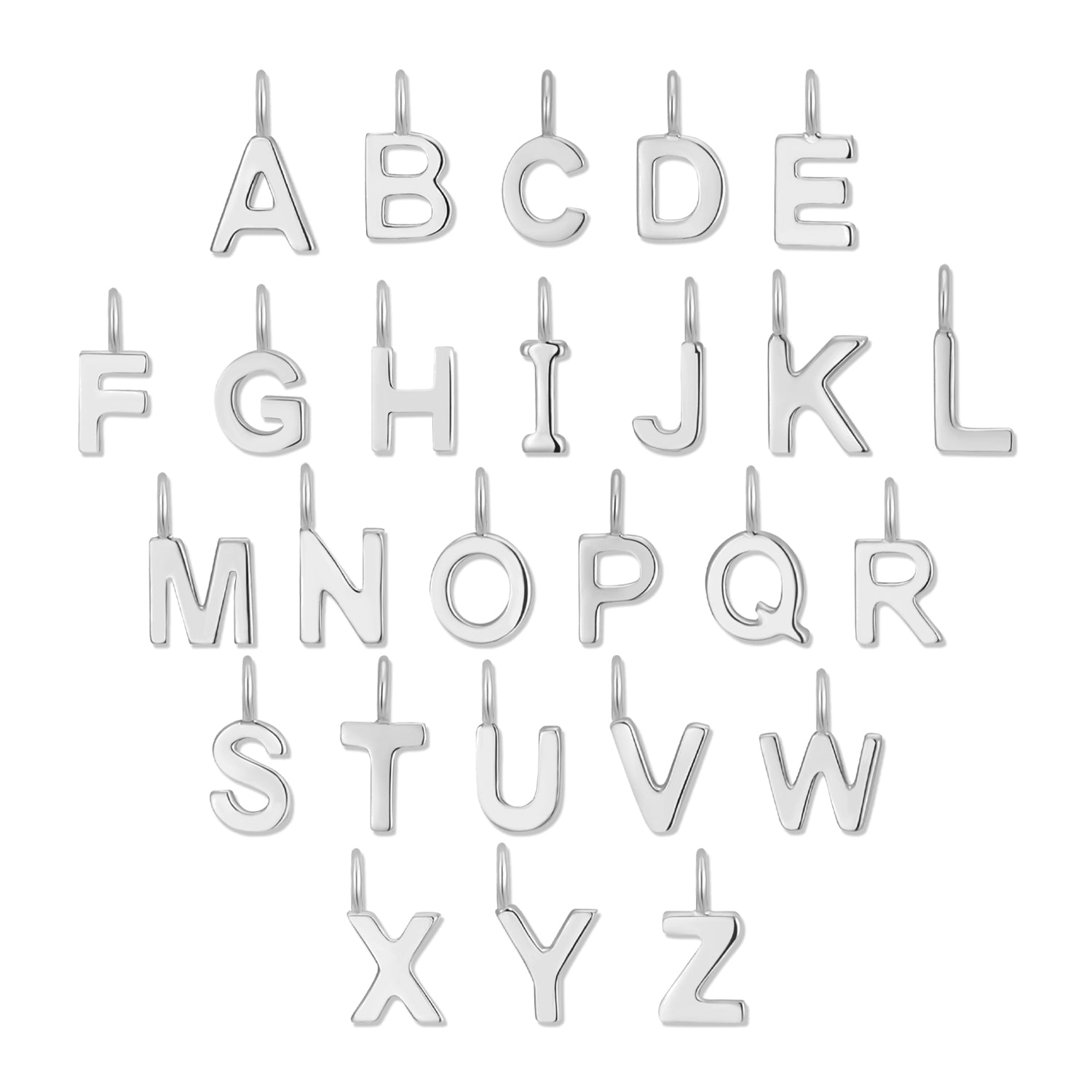 Permanent Jewelry .925 Solid Sterling Silver Initial Charms