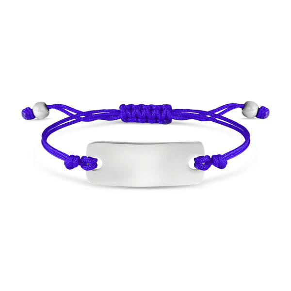 Engravable Rectangle ID Friendship Curved Bar Bracelet / RB0001