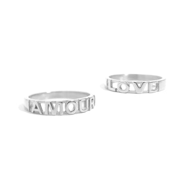 Amour and Love Stacking Rings Stainless