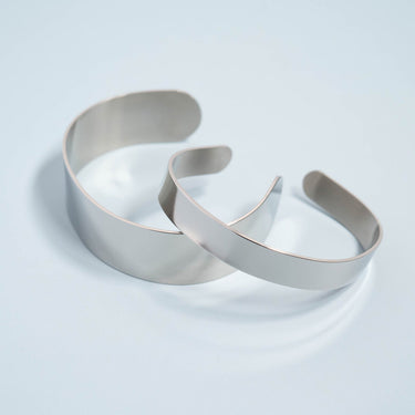 Stainless Steel Rounded Blank Cuff Bracelet Lifestyle