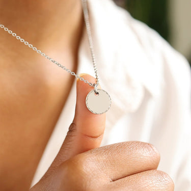 Stainless Steel Grooved Round Pendant