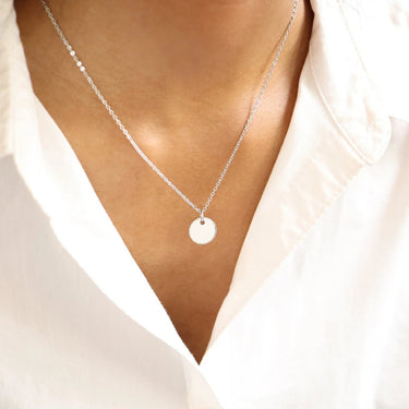 18K Gold PVD Stainless Steel Grooved Round Pendant