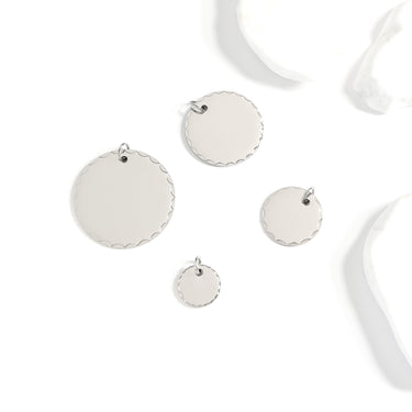 Stainless Steel Grooved Round Pendant