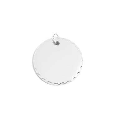 18K Gold PVD Stainless Steel Grooved Round Pendant