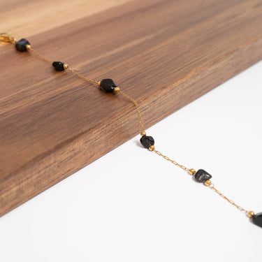 18K Gold PVD Stainless Steel Beaded Stone Chain Lifestyle