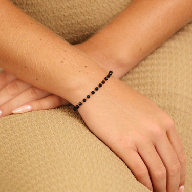 18K Gold PVD Stainless Steel Black Beaded Chain - By The Foo