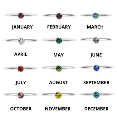 Birthstone Stacking Ring Size 3 Chart
