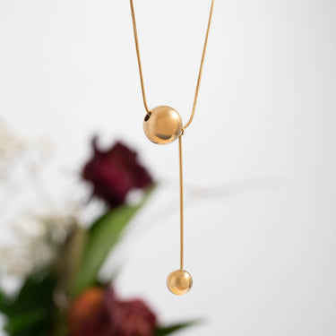 Snake Chain Ball Pendant Necklace Lifestyle