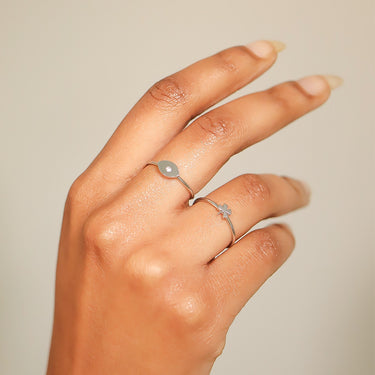 Clover Ring and Evil Eye Ring
