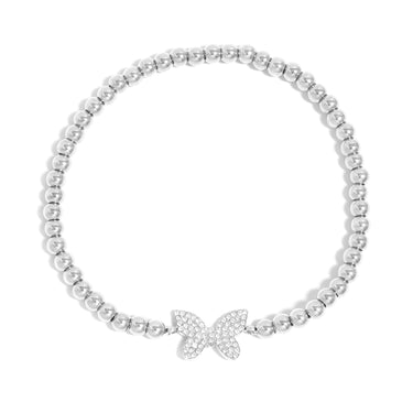 Butterfly Metal Beaded Stretch Bracelet